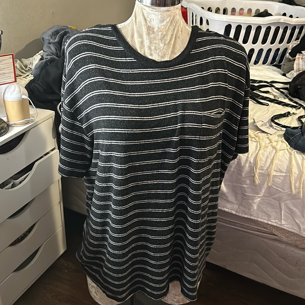 A new day top. Black and white stripes